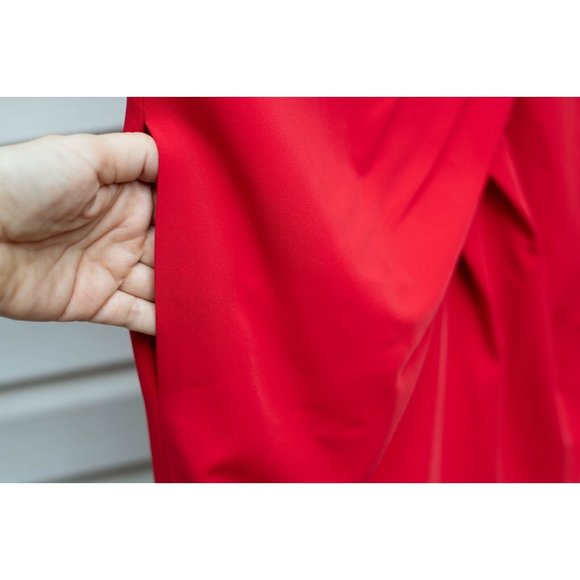 Cynthia Steffe Womens Surplice Mini Pencil Skirt Red Size 6 Lined has Pockets ❤️ - Picture 3 of 4
